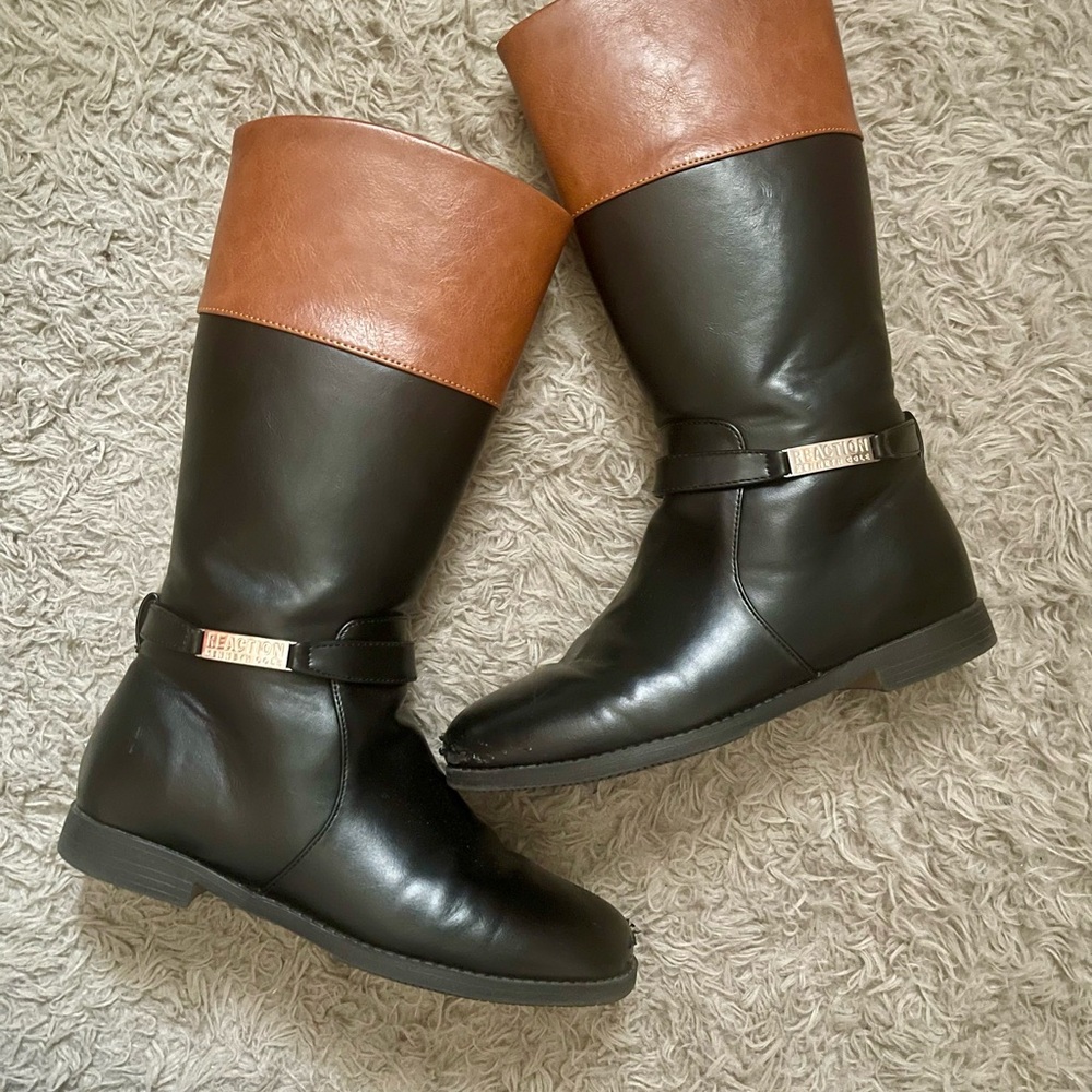 Kenneth Cole Reaction Black and Brown Kids Boots